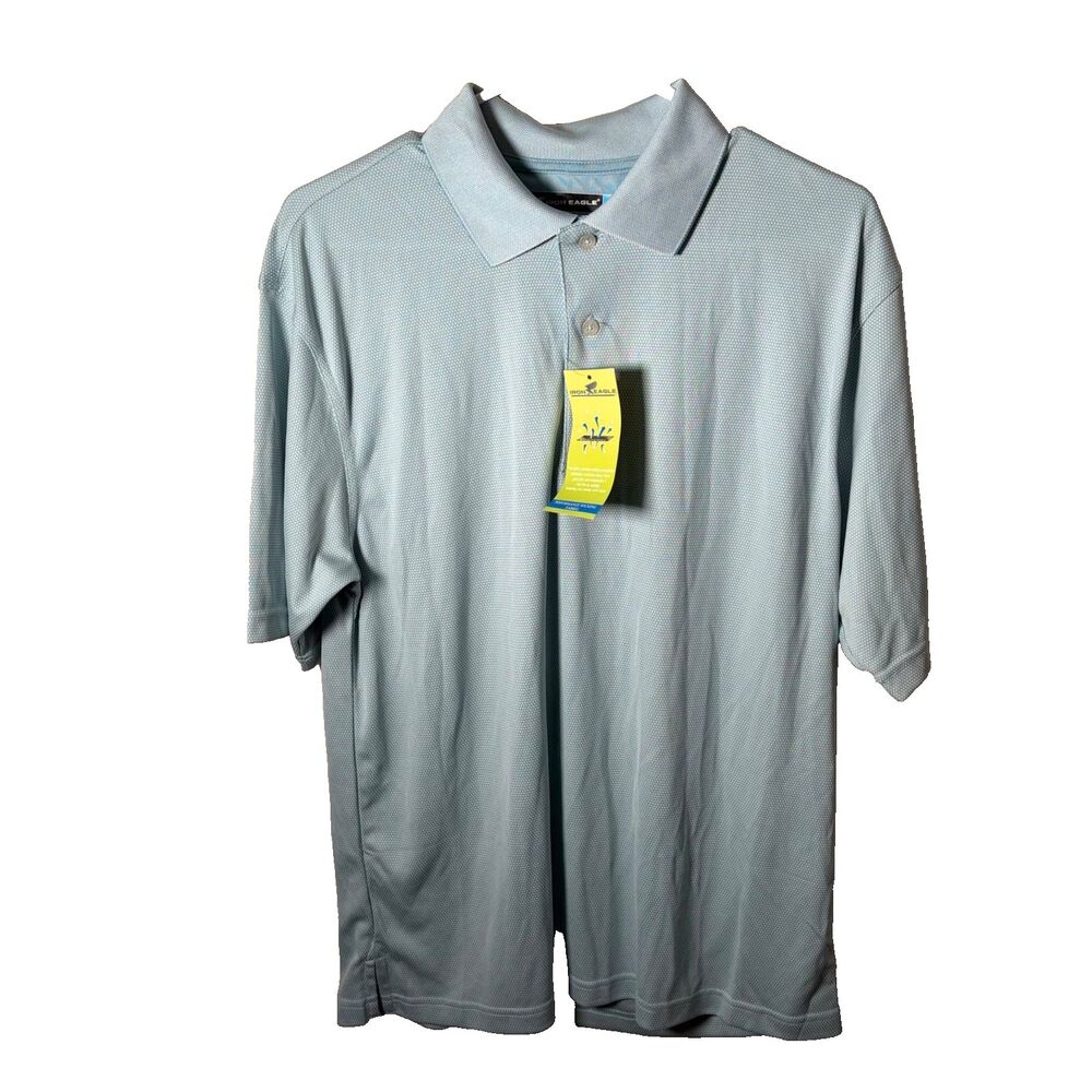 Iron Eagle Polo Men's Medium Shirt Athletic Short Sleeve Blue Collared NWT